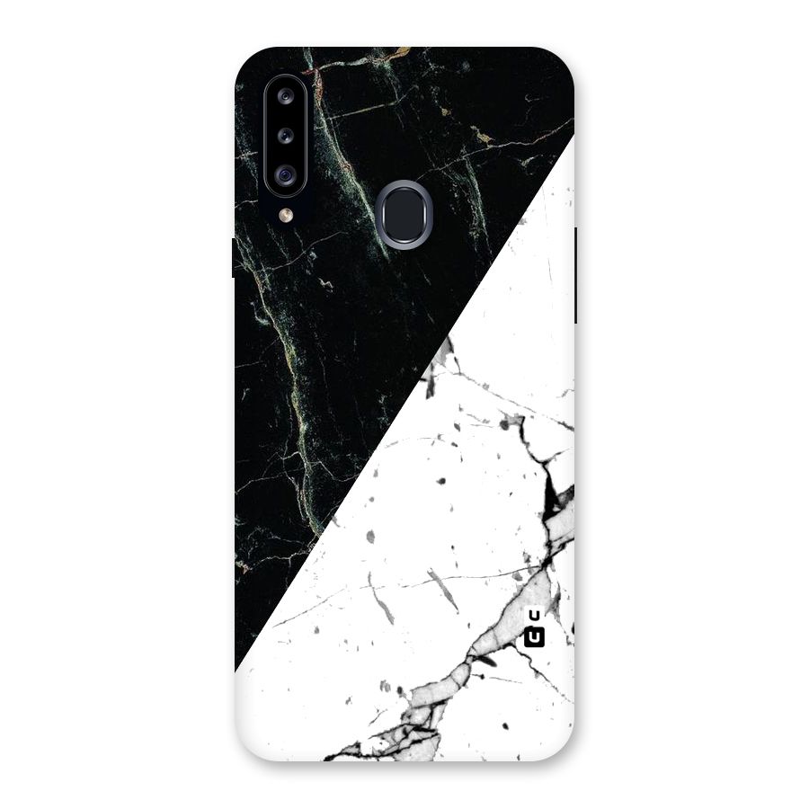 Stylish Diagonal Marble Back Case for Samsung Galaxy A20s