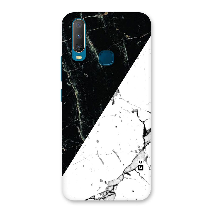 Stylish Diagonal Marble Back Case for Vivo Y12