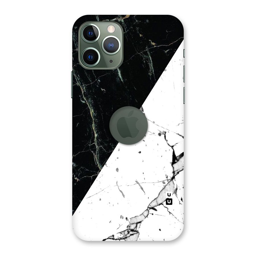 Stylish Diagonal Marble Back Case for iPhone 11 Pro Logo  Cut