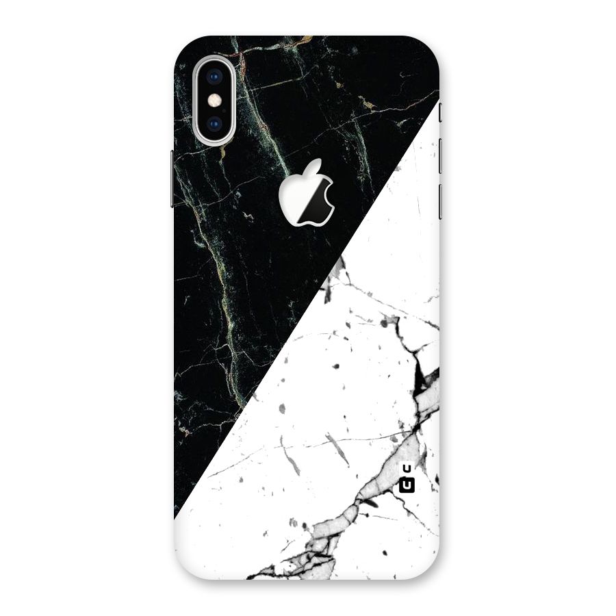 Stylish Diagonal Marble Back Case for iPhone XS Max Apple Cut