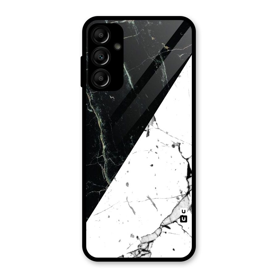Stylish Diagonal Marble Glass Back Case for Galaxy A14 5G