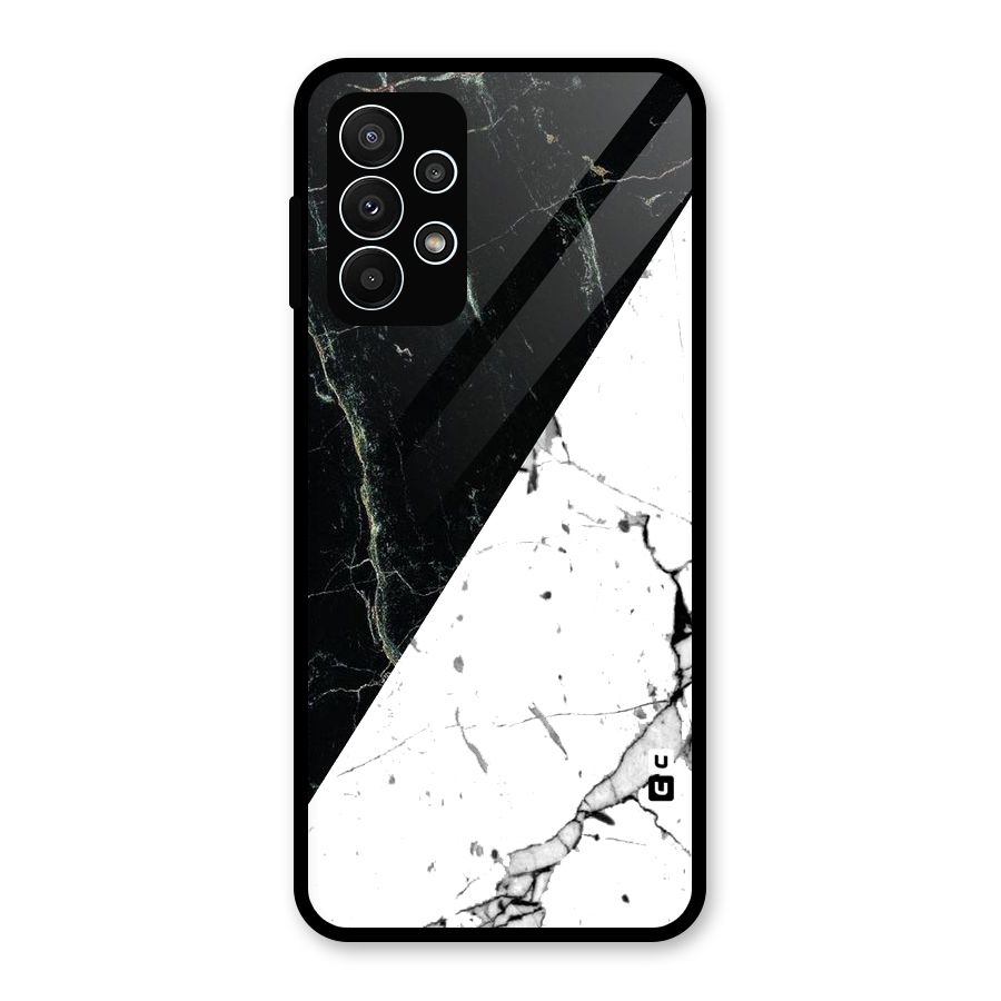 Stylish Diagonal Marble Glass Back Case for Galaxy A23