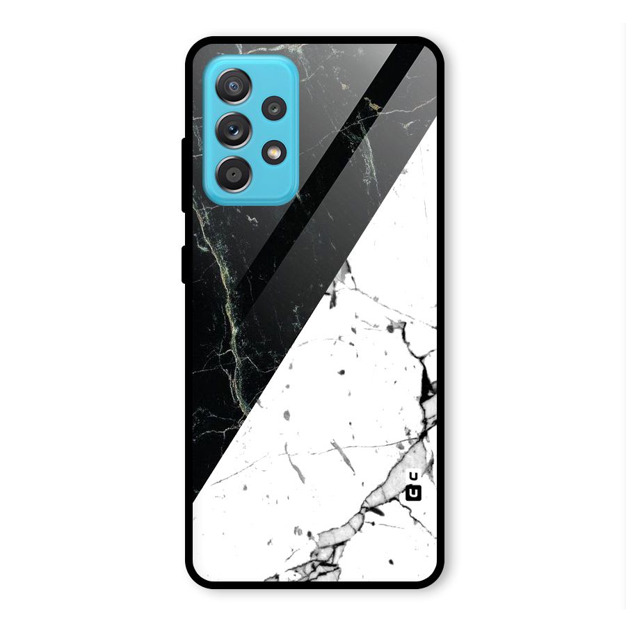 Stylish Diagonal Marble Glass Back Case for Galaxy A52