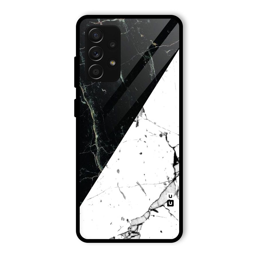 Stylish Diagonal Marble Glass Back Case for Galaxy A53 5G