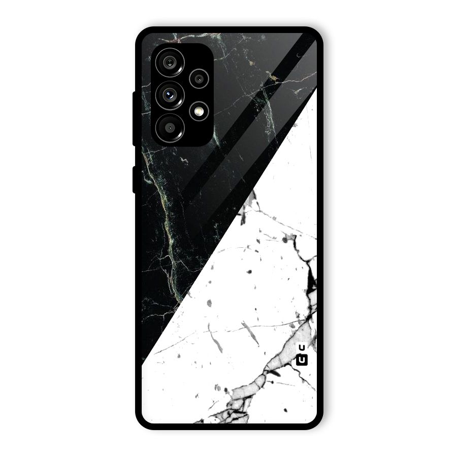 Stylish Diagonal Marble Glass Back Case for Galaxy A73 5G