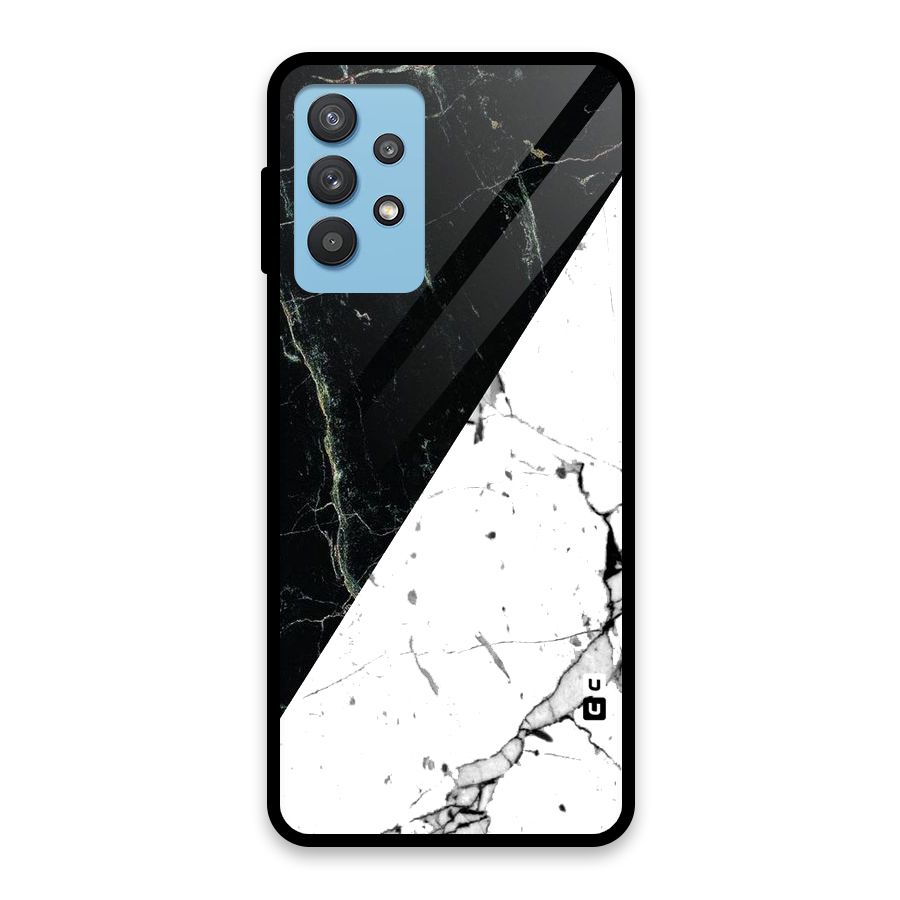 Stylish Diagonal Marble Glass Back Case for Galaxy M32 5G
