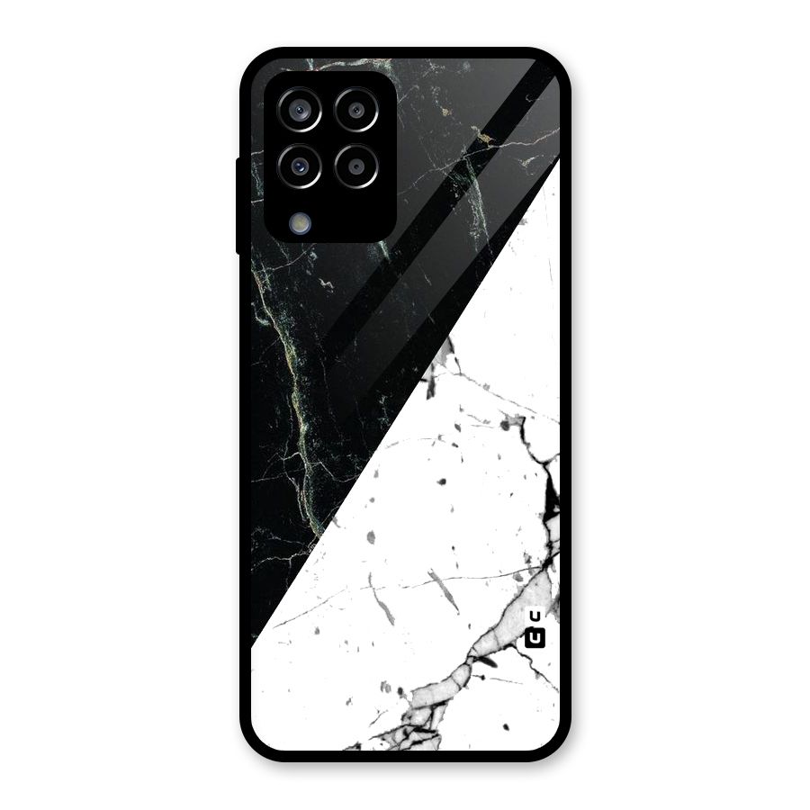 Stylish Diagonal Marble Glass Back Case for Galaxy M33