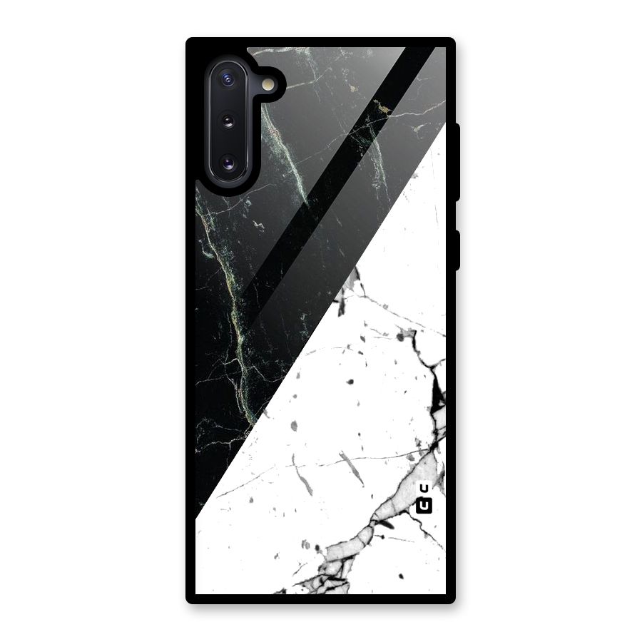 Stylish Diagonal Marble Glass Back Case for Galaxy Note 10