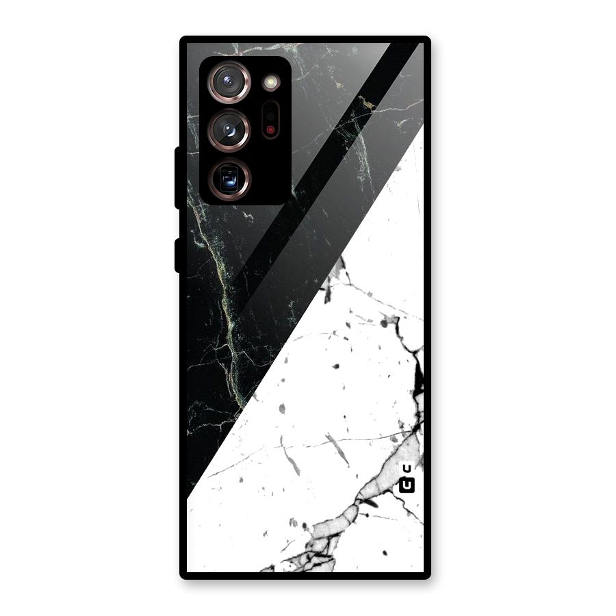 Stylish Diagonal Marble Glass Back Case for Galaxy Note 20 Ultra