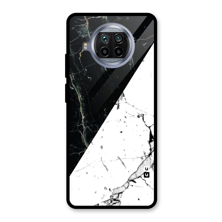 Stylish Diagonal Marble Glass Back Case for Mi 10i