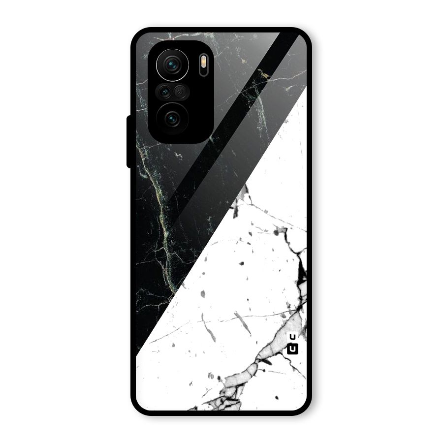 Stylish Diagonal Marble Glass Back Case for Mi 11x
