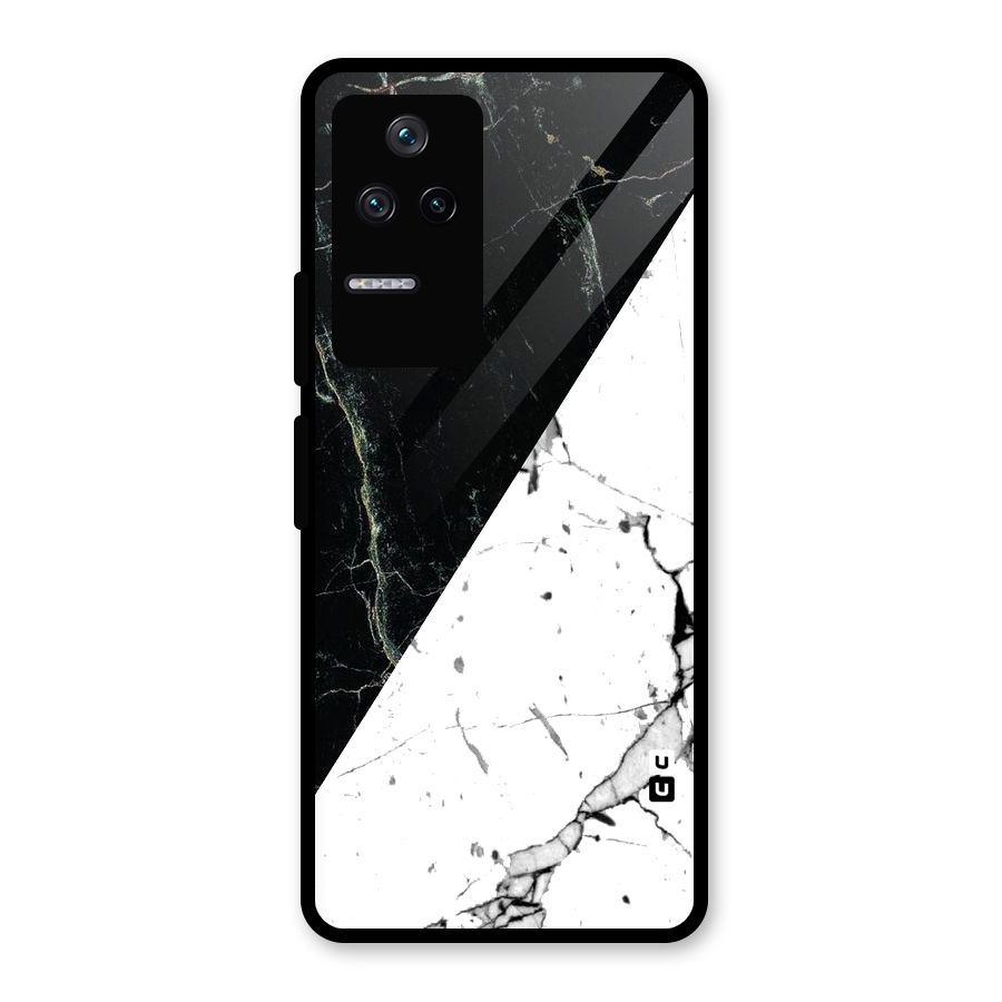 Stylish Diagonal Marble Glass Back Case for Poco F4 5G