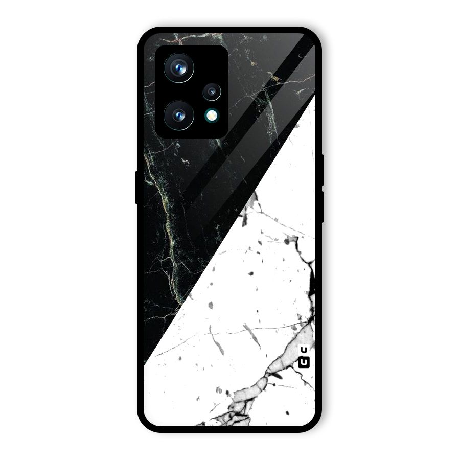 Stylish Diagonal Marble Glass Back Case for Realme 9 Pro Plus 5G
