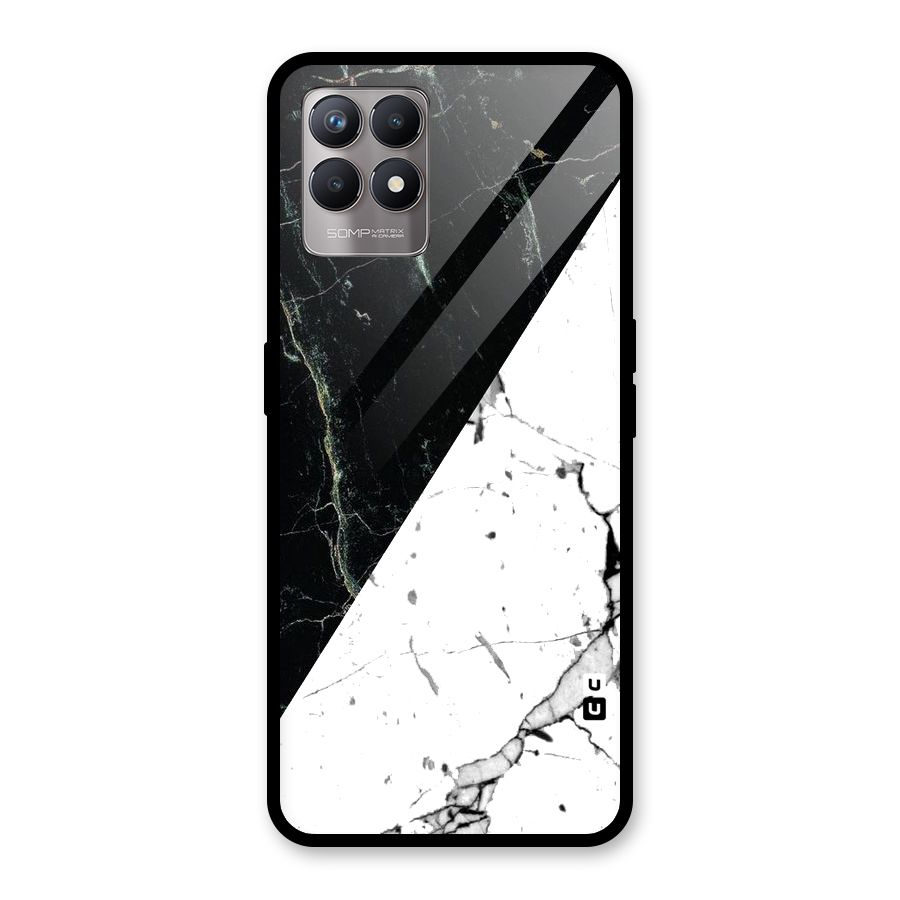 Stylish Diagonal Marble Glass Back Case for Realme Narzo 50