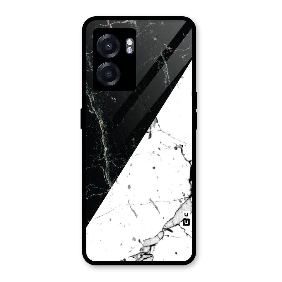 Stylish Diagonal Marble Glass Back Case for Realme Narzo 50 5G