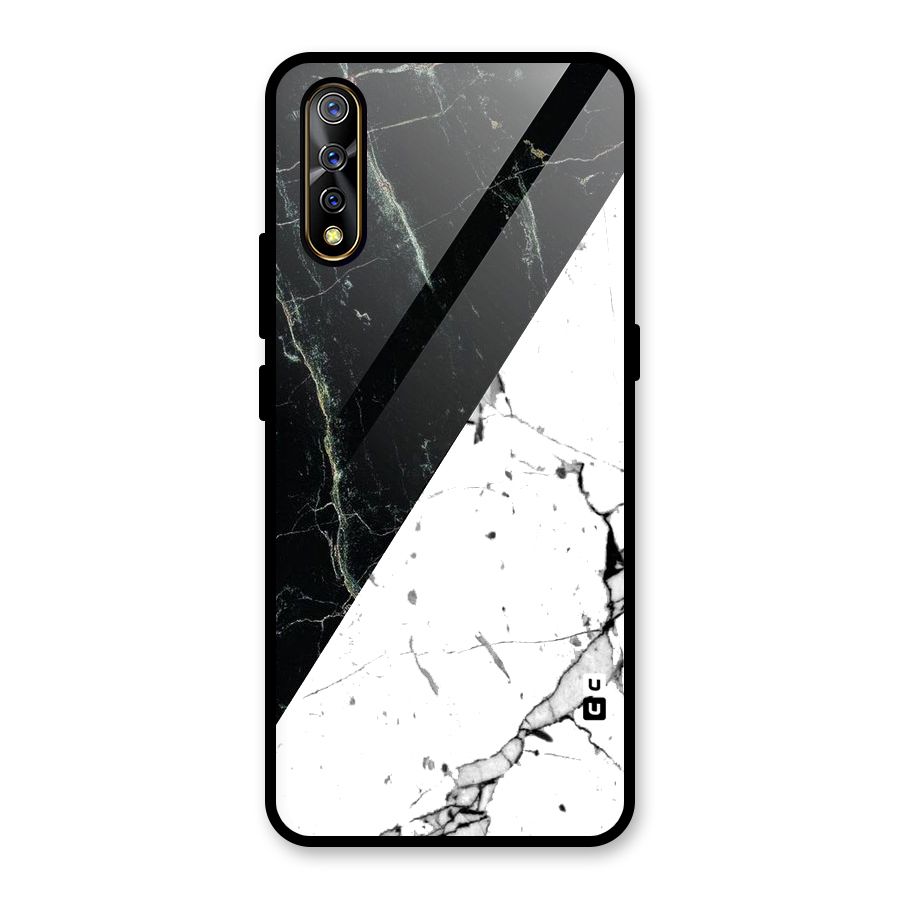 Stylish Diagonal Marble Glass Back Case for Vivo S1