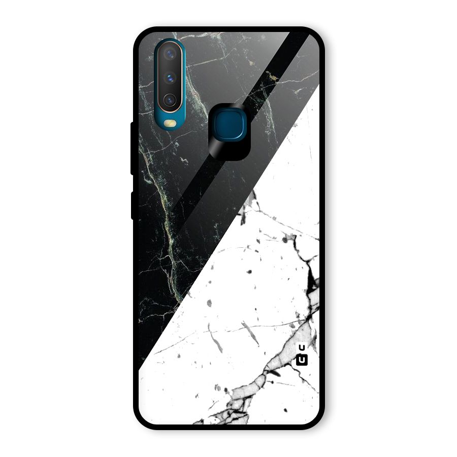 Stylish Diagonal Marble Glass Back Case for Vivo U10