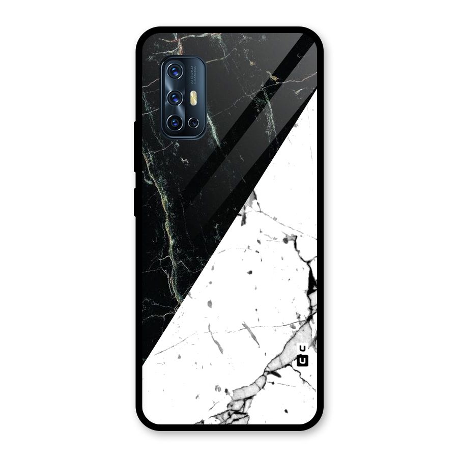 Stylish Diagonal Marble Glass Back Case for Vivo V17
