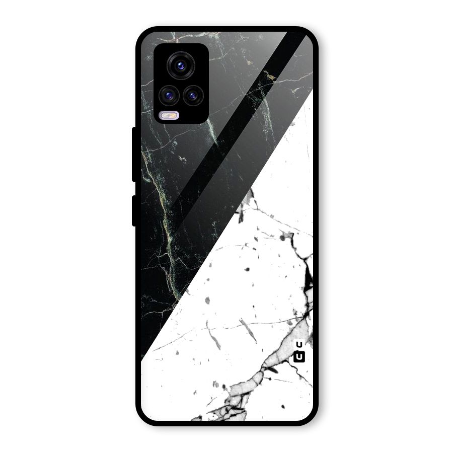Stylish Diagonal Marble Glass Back Case for Vivo V20