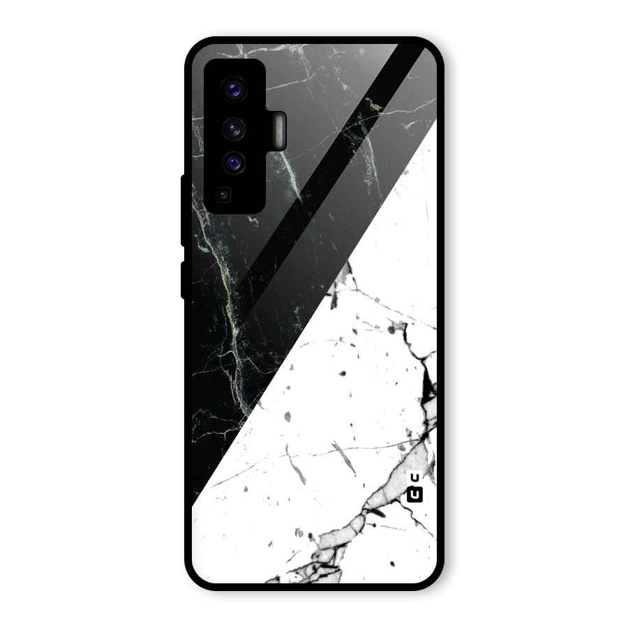Stylish Diagonal Marble Glass Back Case for Vivo X50