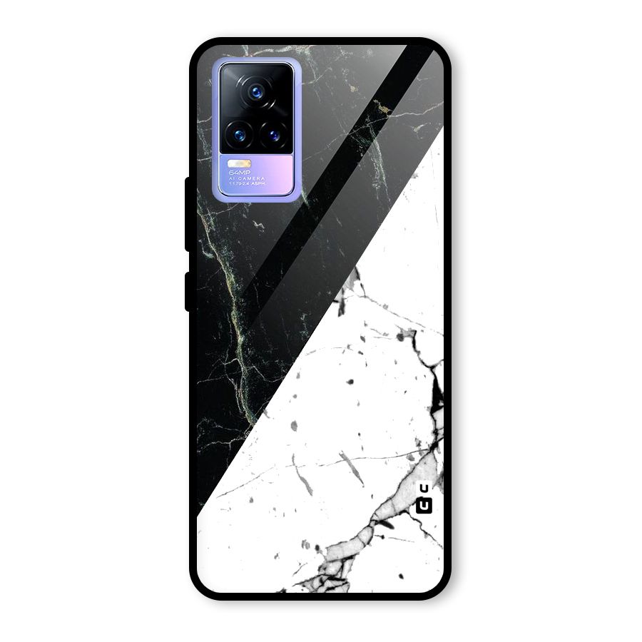 Stylish Diagonal Marble Glass Back Case for Vivo Y73