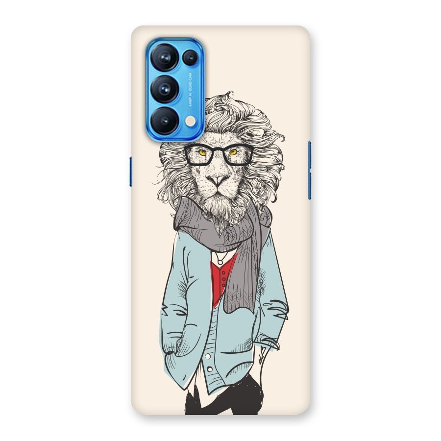 Stylish Lion Back Case for Oppo Reno5 Pro 5G