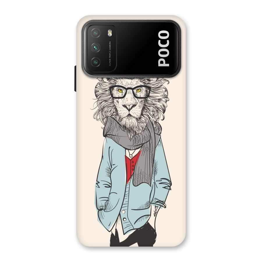 Stylish Lion Back Case for Poco M3