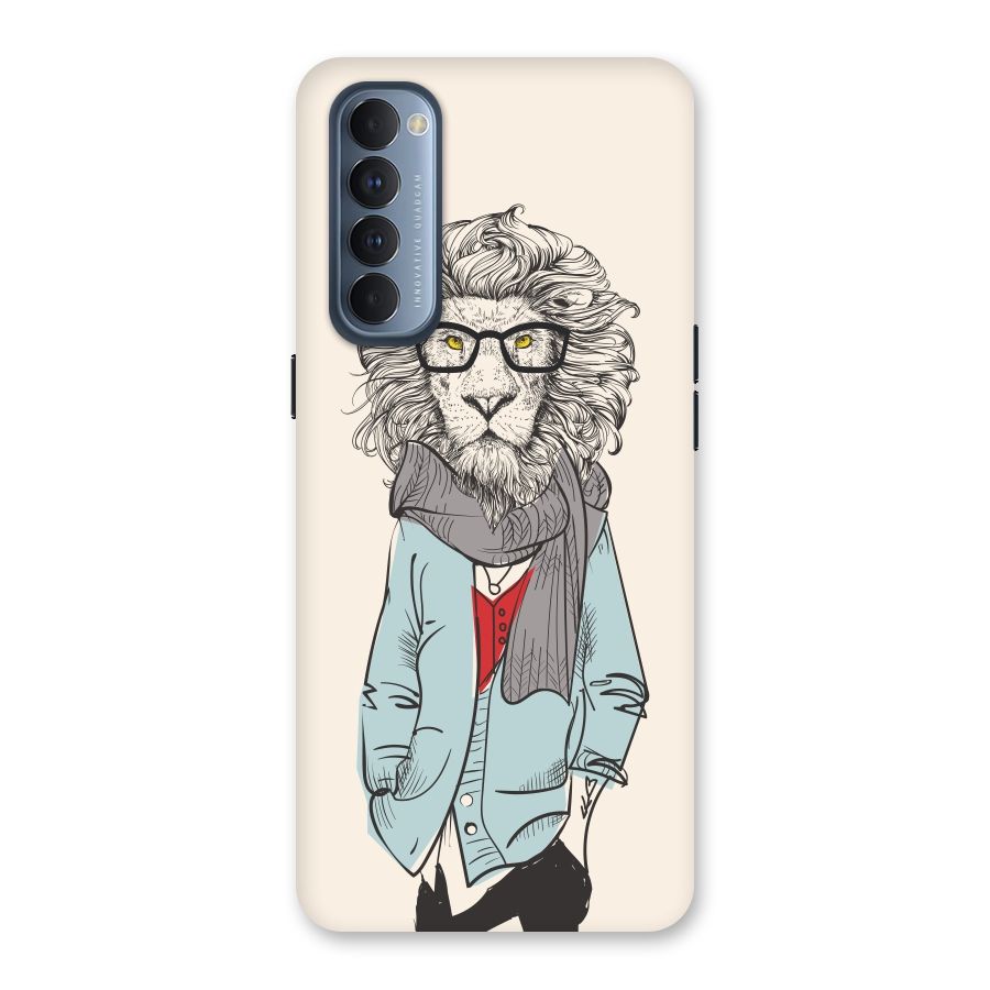 Stylish Lion Back Case for Reno4 Pro