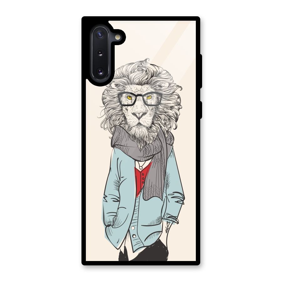 Stylish Lion Glass Back Case for Galaxy Note 10