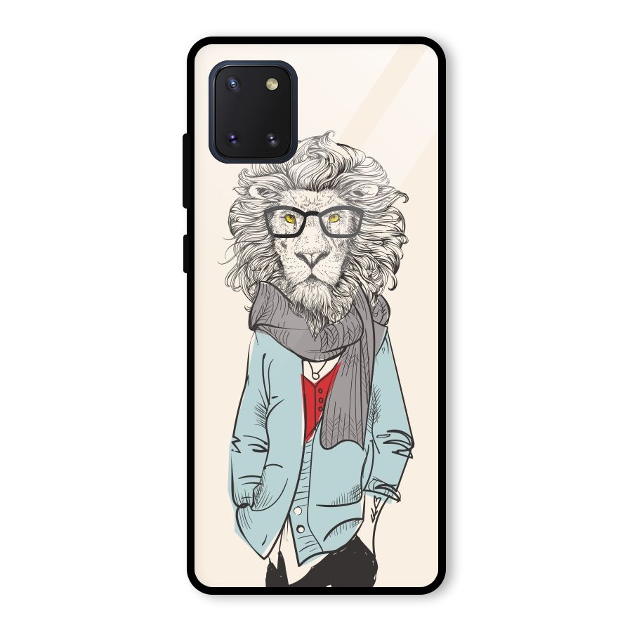 Stylish Lion Glass Back Case for Galaxy Note 10 Lite