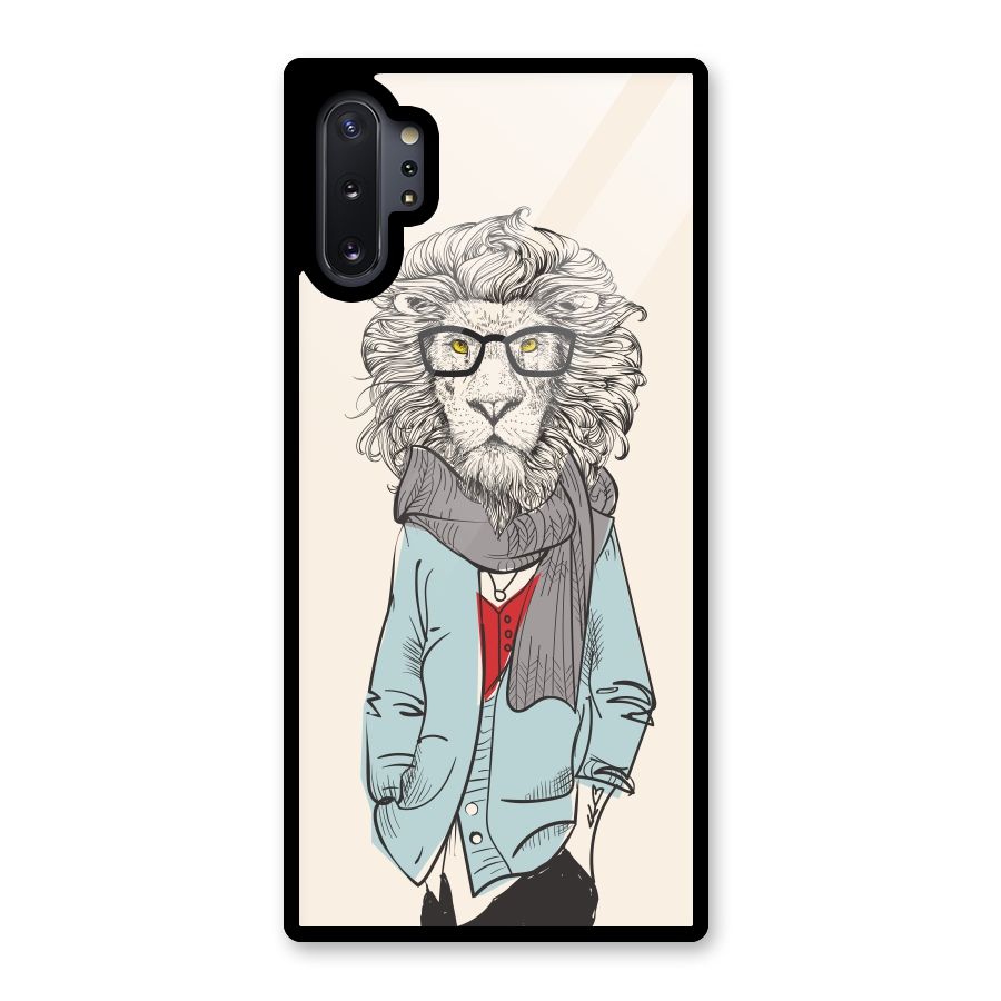Stylish Lion Glass Back Case for Galaxy Note 10 Plus
