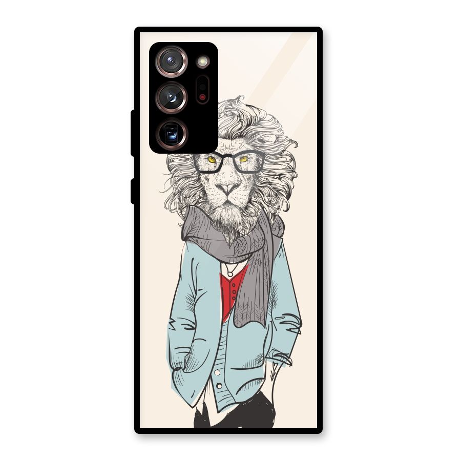 Stylish Lion Glass Back Case for Galaxy Note 20 Ultra