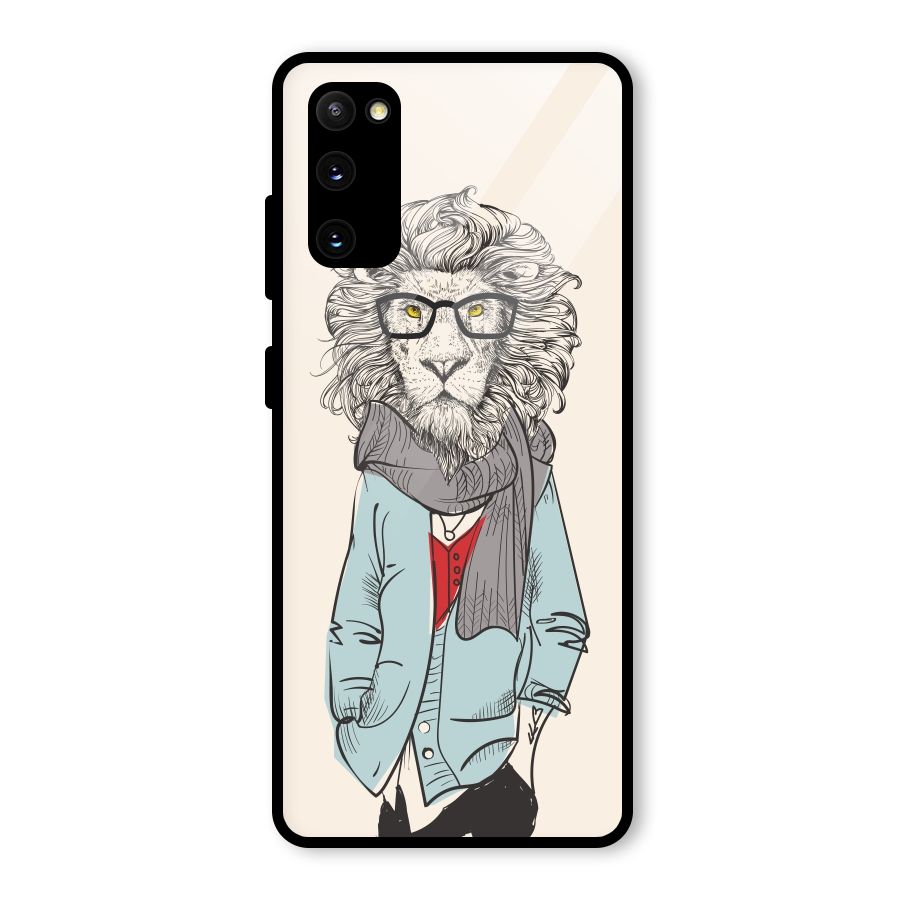 Stylish Lion Glass Back Case for Galaxy S20 FE