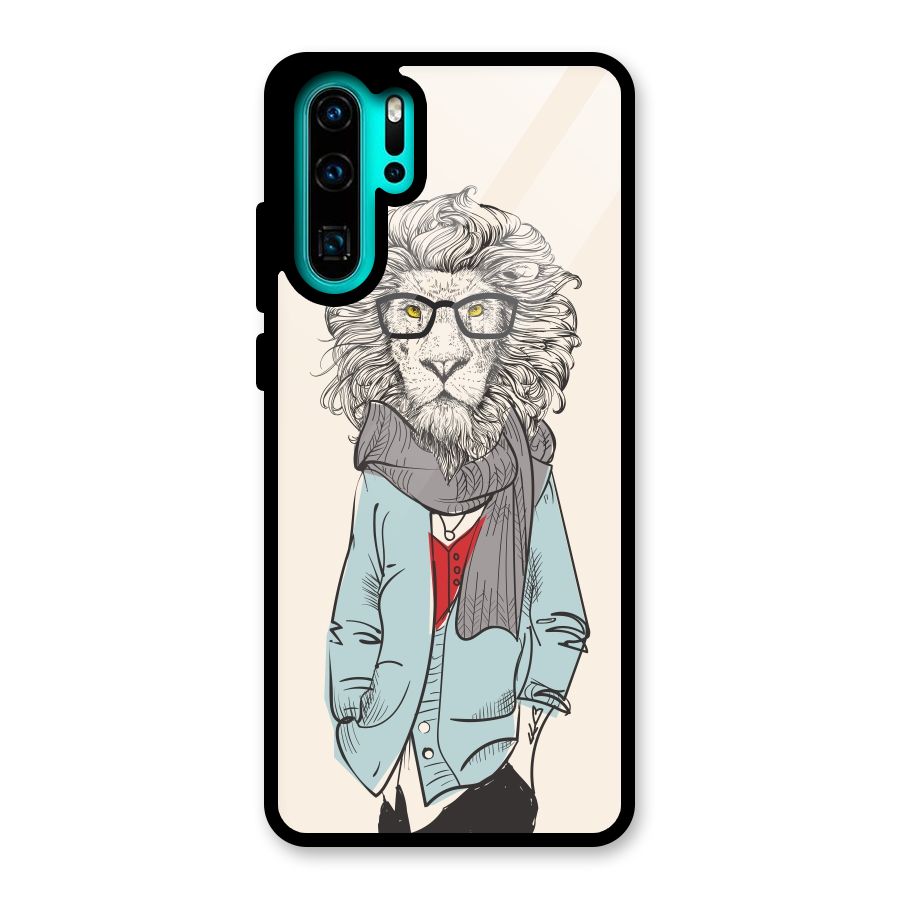 Stylish Lion Glass Back Case for Huawei P30 Pro
