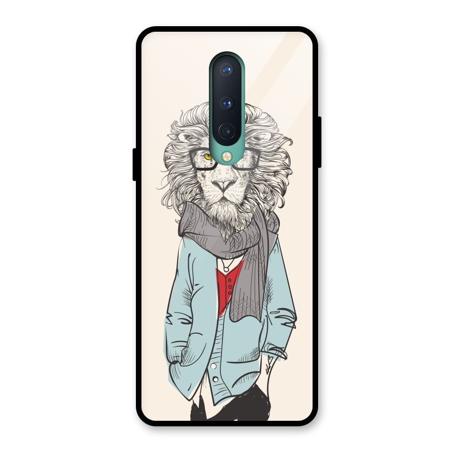 Stylish Lion Glass Back Case for OnePlus 8