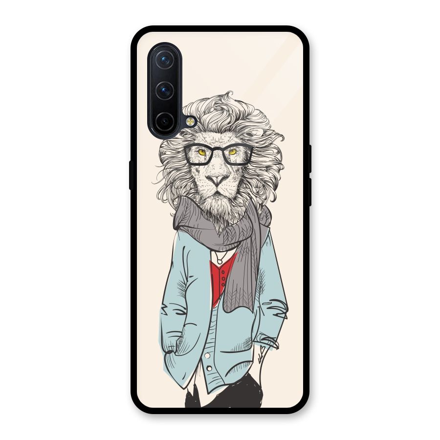 Stylish Lion Glass Back Case for OnePlus Nord CE 5G
