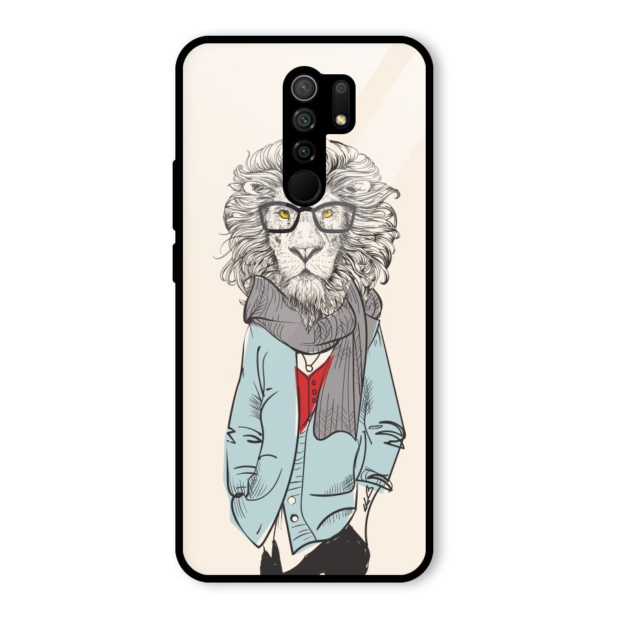 Stylish Lion Glass Back Case for Poco M2