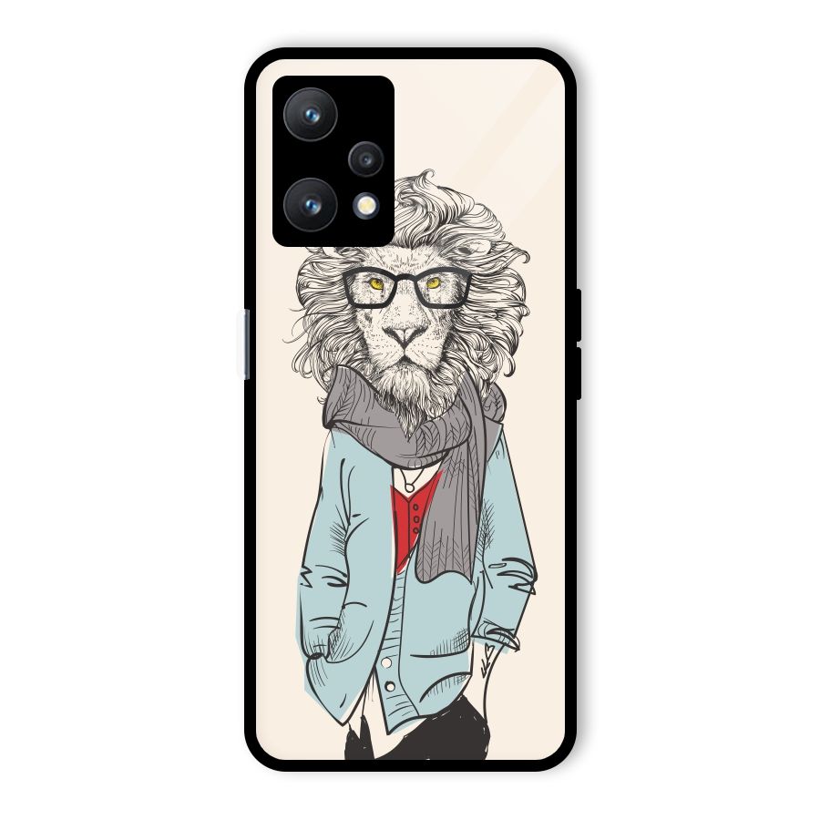 Stylish Lion Glass Back Case for Realme 9 Pro 5G