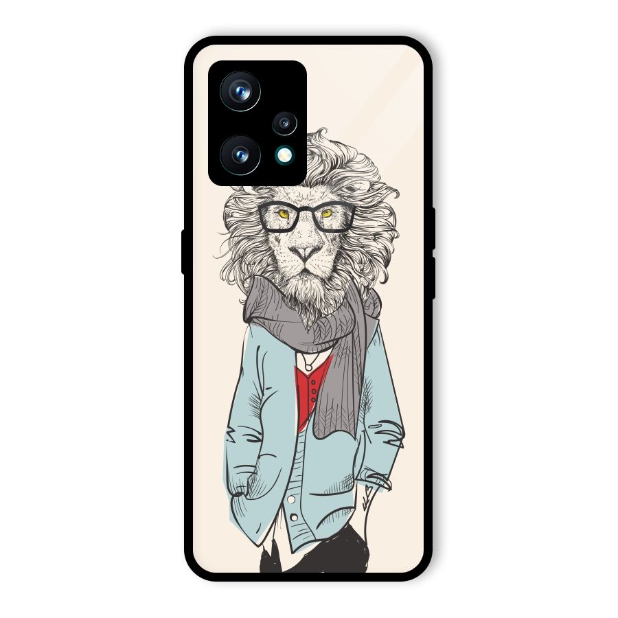 Stylish Lion Glass Back Case for Realme 9 Pro Plus 5G