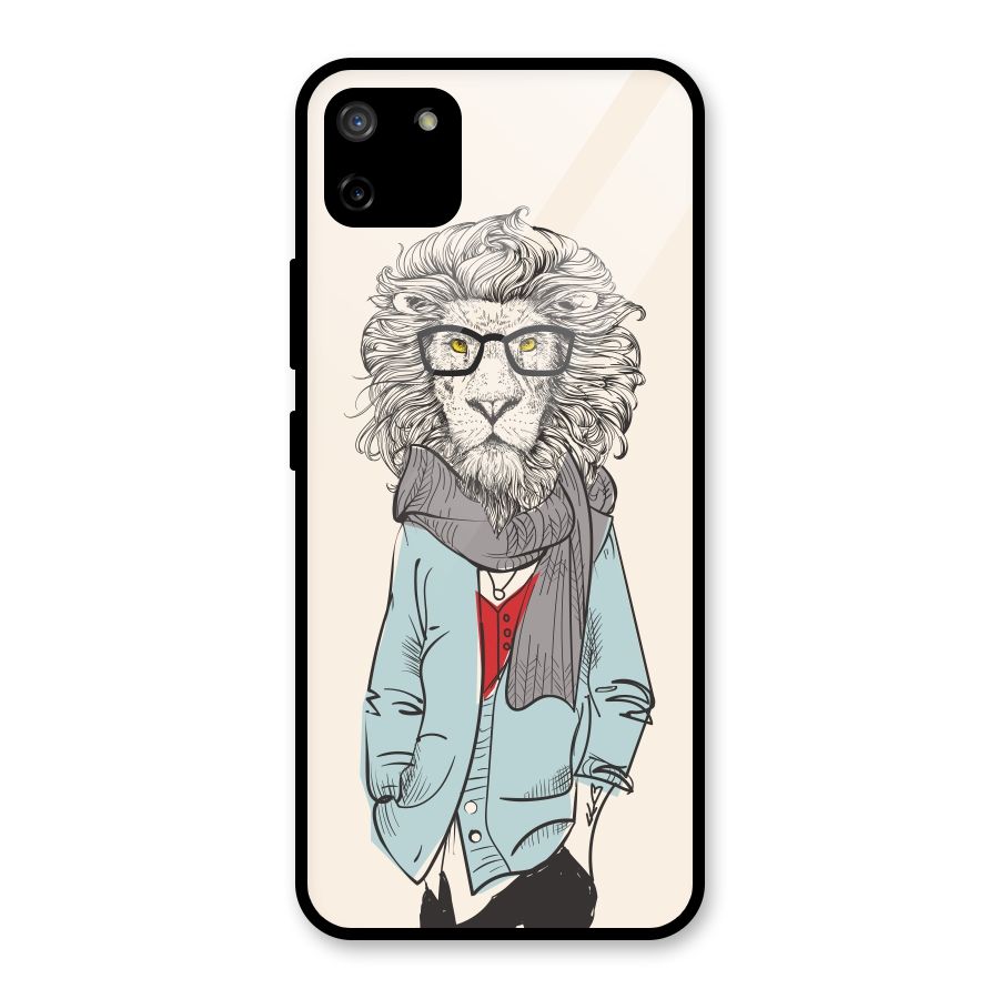 Stylish Lion Glass Back Case for Realme C11