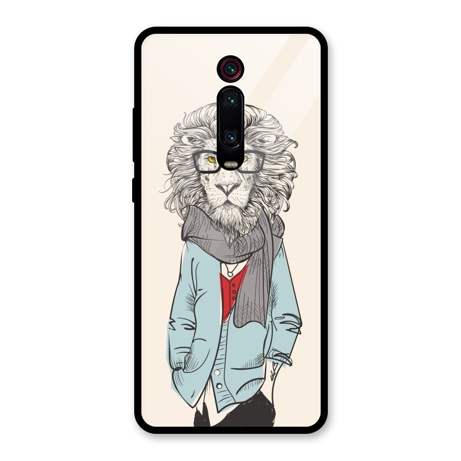 Stylish Lion Glass Back Case for Redmi K20