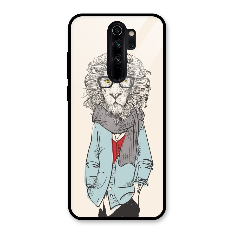 Stylish Lion Glass Back Case for Redmi Note 8 Pro