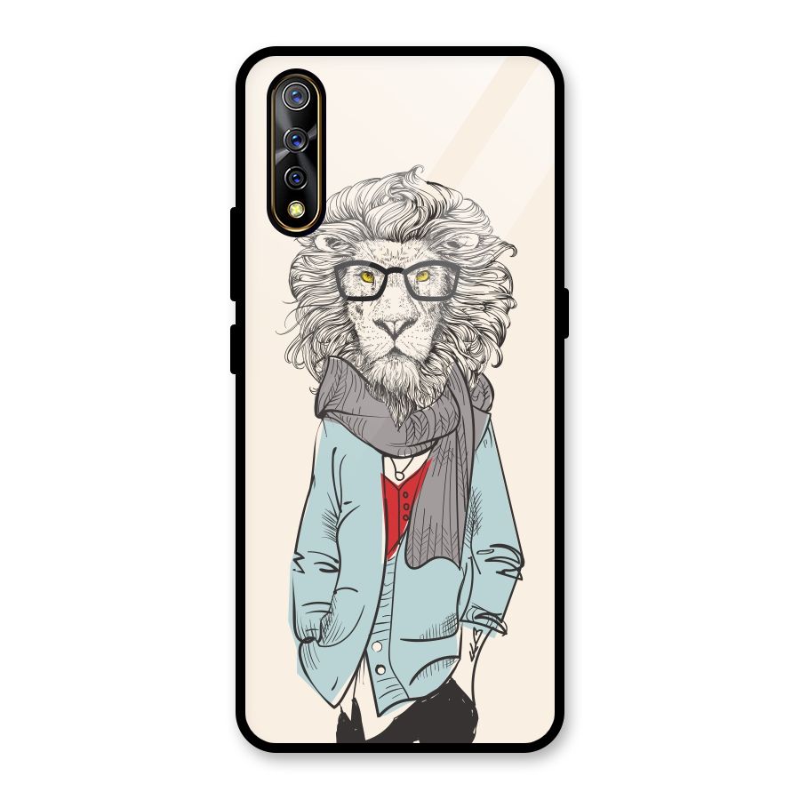 Stylish Lion Glass Back Case for Vivo S1