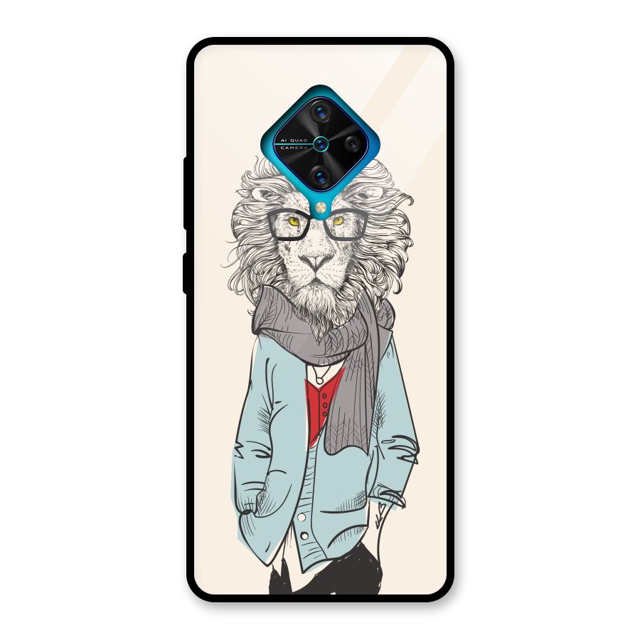 Stylish Lion Glass Back Case for Vivo S1 Pro