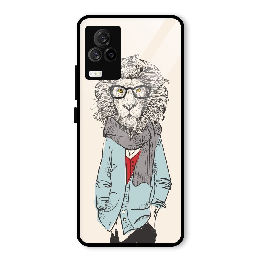 Stylish Lion Glass Back Case for Vivo iQOO 7 Legend 5G
