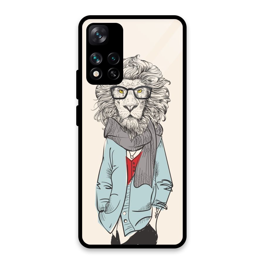 Stylish Lion Glass Back Case for Xiaomi 11i HyperCharge 5G