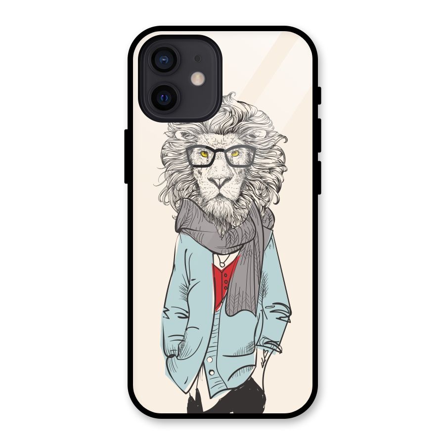 Stylish Lion Glass Back Case for iPhone 12
