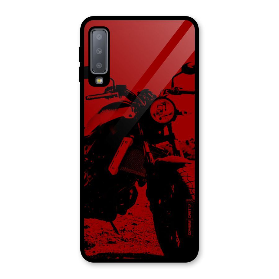 Stylish Ride Red Glass Back Case for Galaxy A7 (2018)