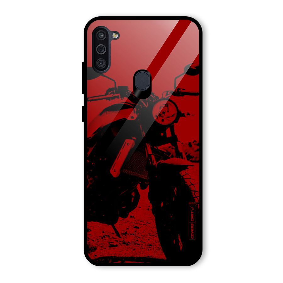 Stylish Ride Red Glass Back Case for Galaxy M11