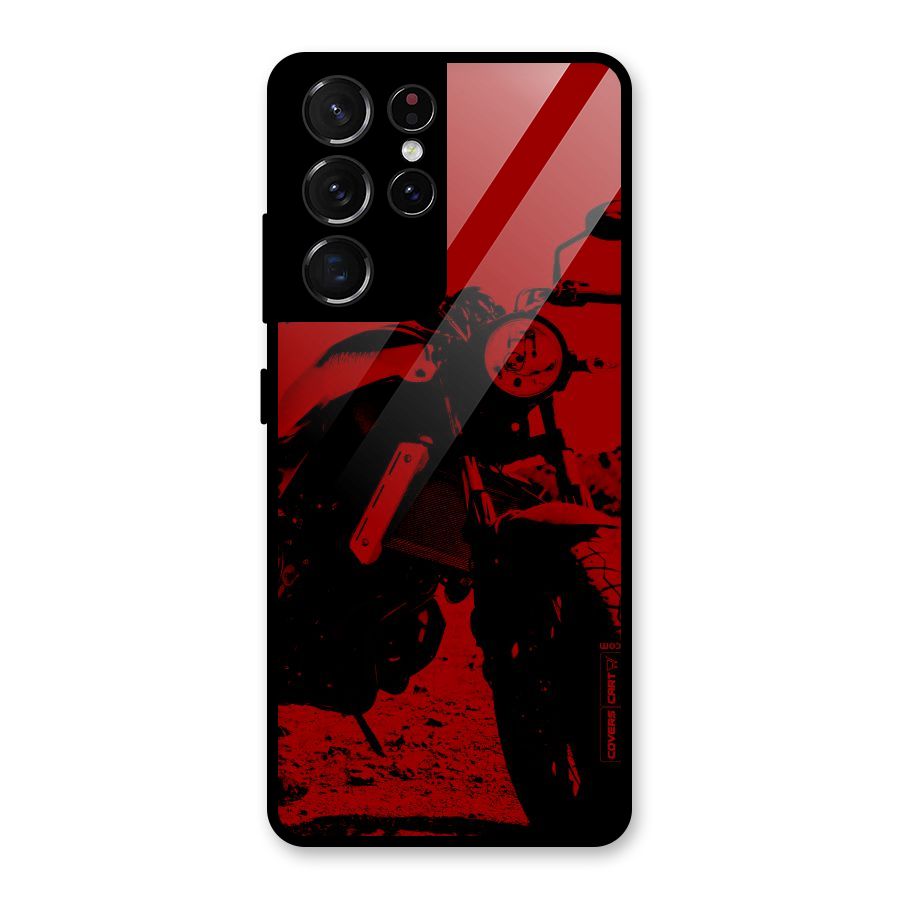 Stylish Ride Red Glass Back Case for Galaxy S21 Ultra 5G